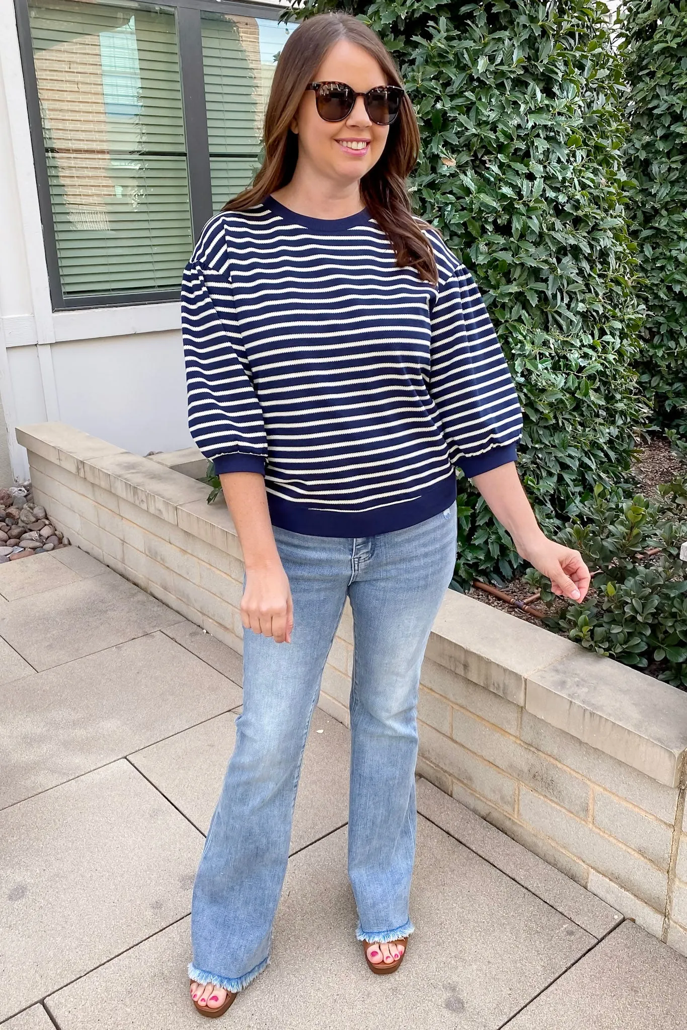 Chic Striped Navy and Natural Top