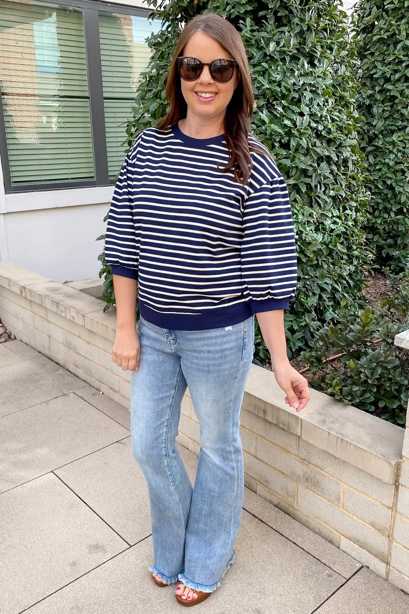 Chic Striped Navy and Natural Top