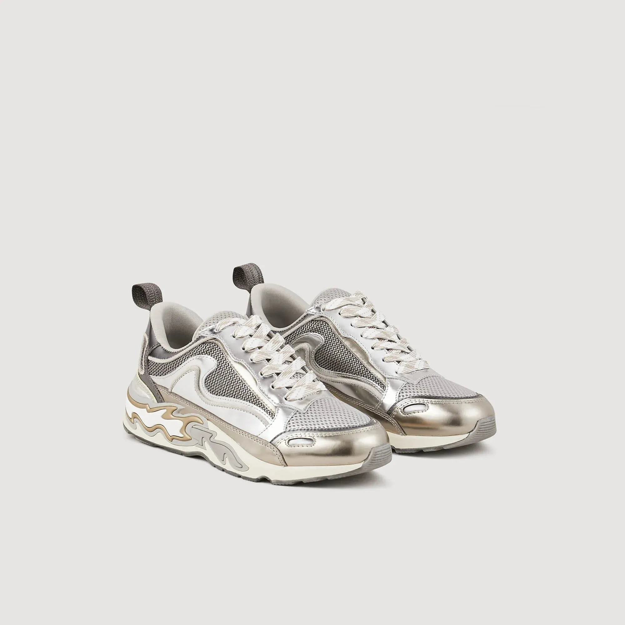 Flame Flame Trainers Silver