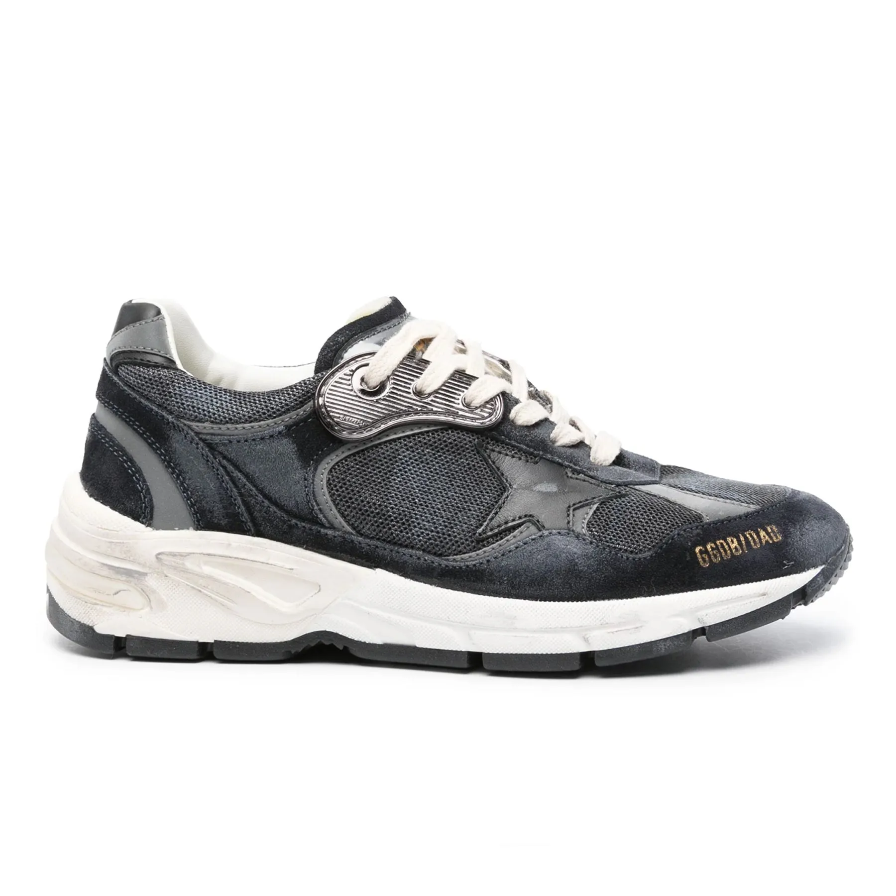 GOLDEN GOOSE THE DAD STAR SNEAKERS IN NAVY, SILVER & BLACK