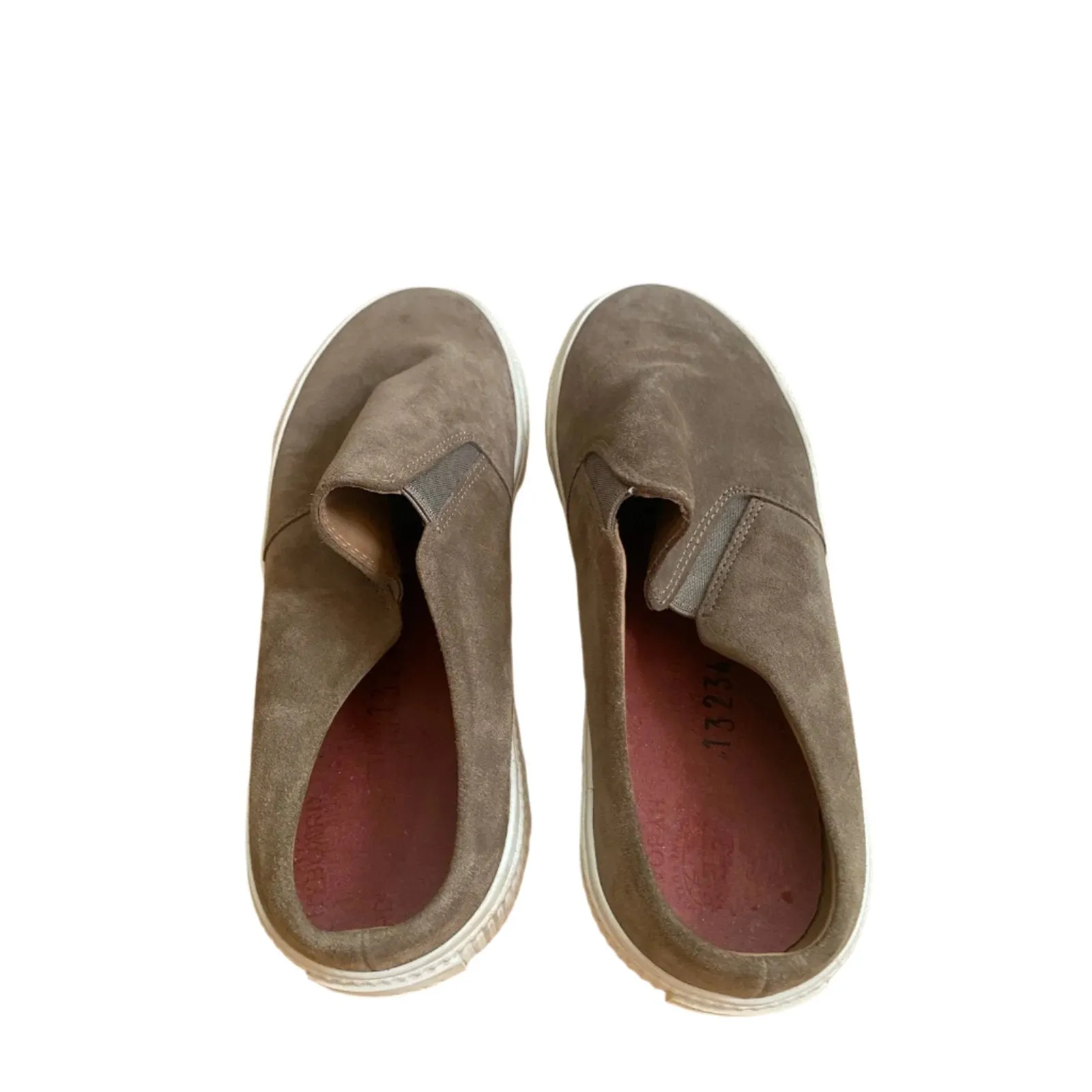 Mens Vince Brown Suede Slip-Ons Size 8.5
