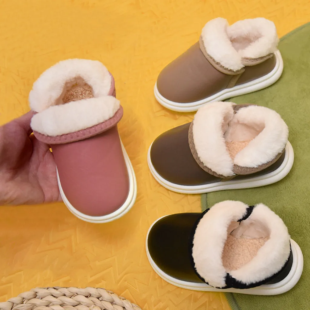 Solid Color Winter Plush Indoor Shoes
