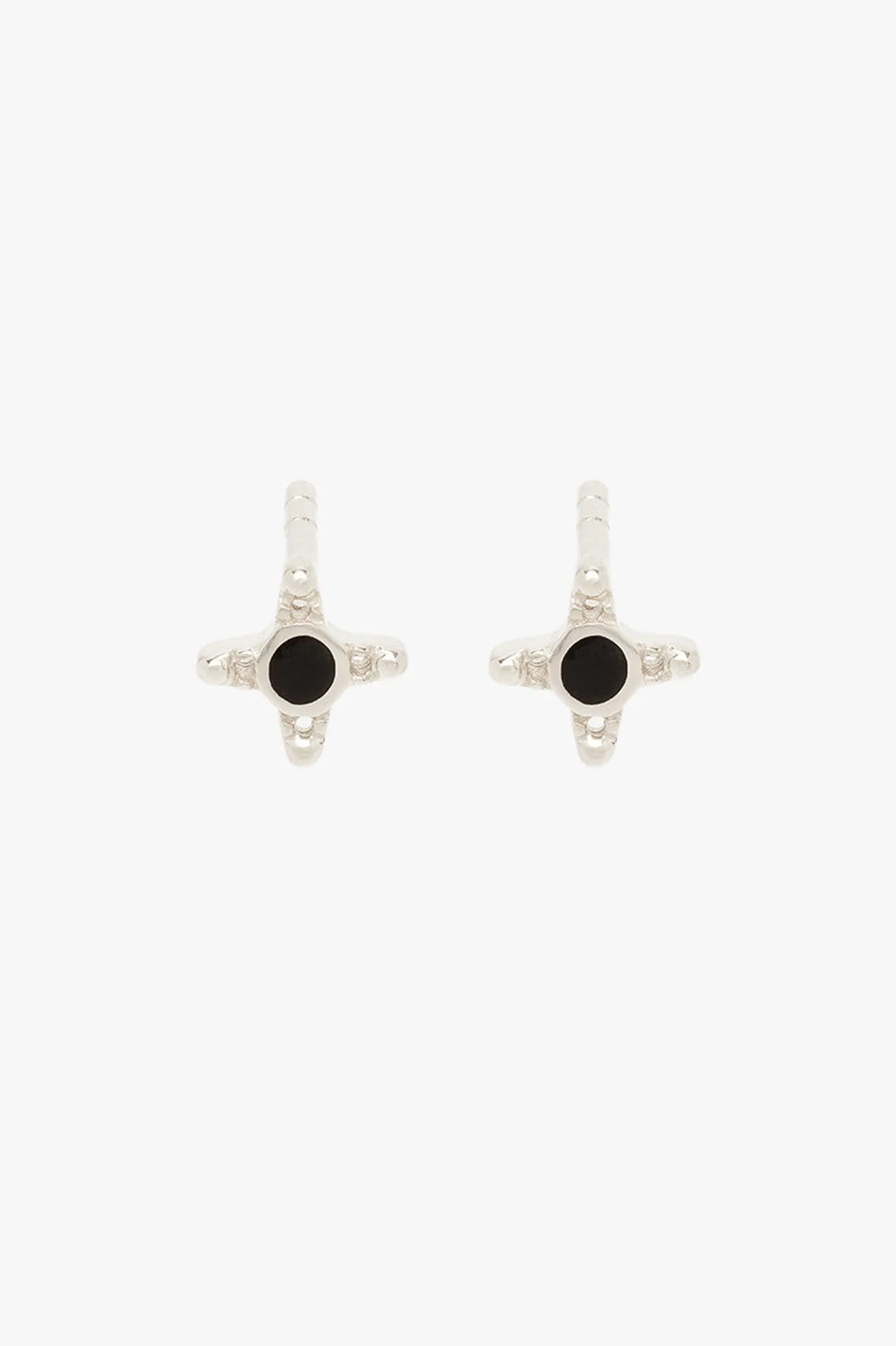 Timeless black stud earring silver