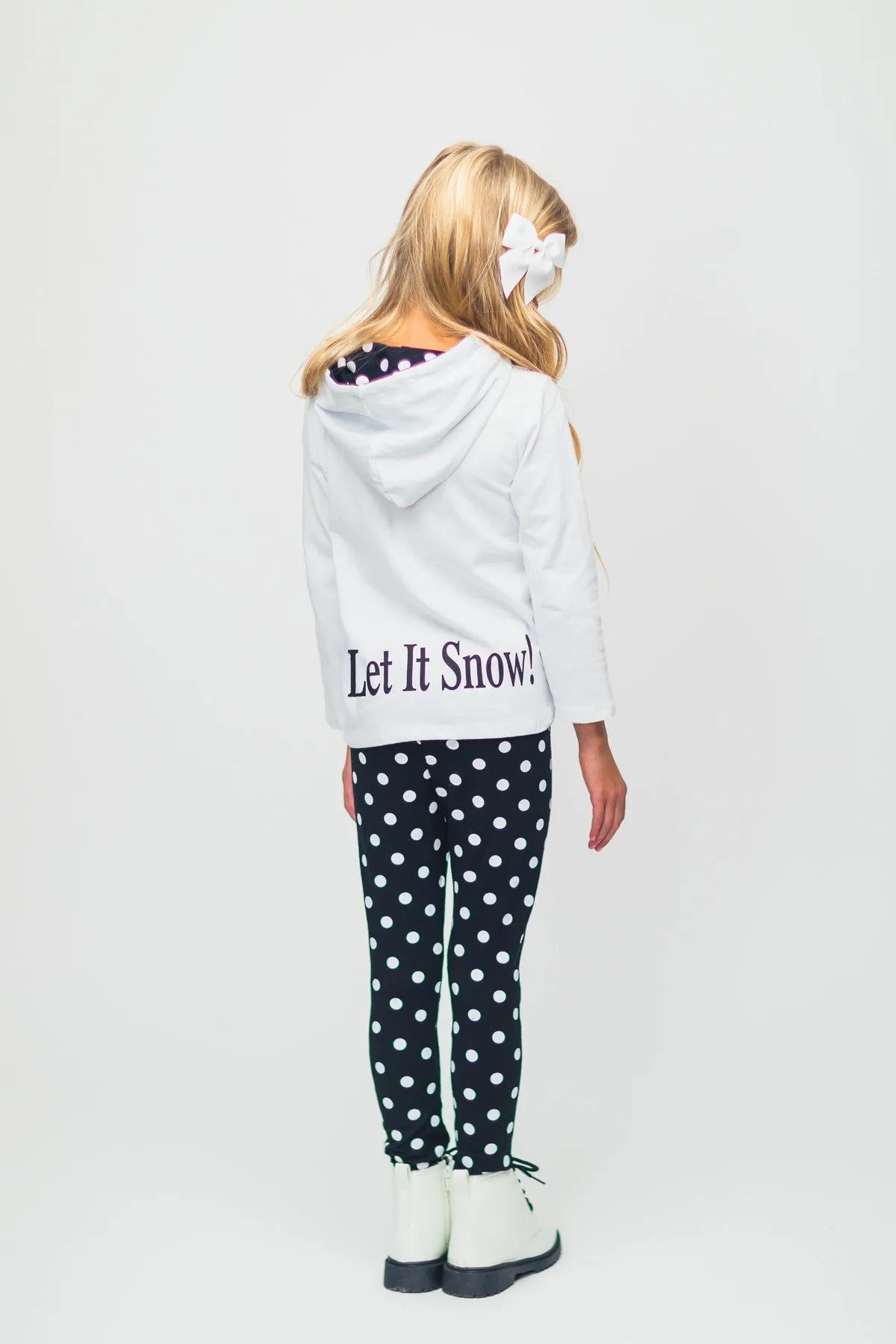 White Snowman Hoodie Pant Set